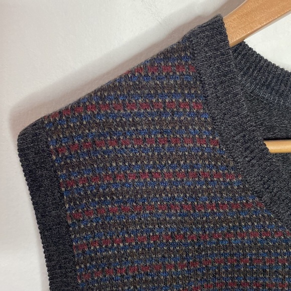 Dockers extra soft gunmetal multi patterned sweater grandpa vest size L - Picture 5 of 9